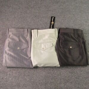 Buffalo Country Western Wear Pants Mens 30 Gray Textured Polyester Rodeo Slacks